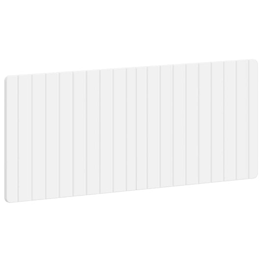 White engineered wood wall-mounted headboard with vertical panel details