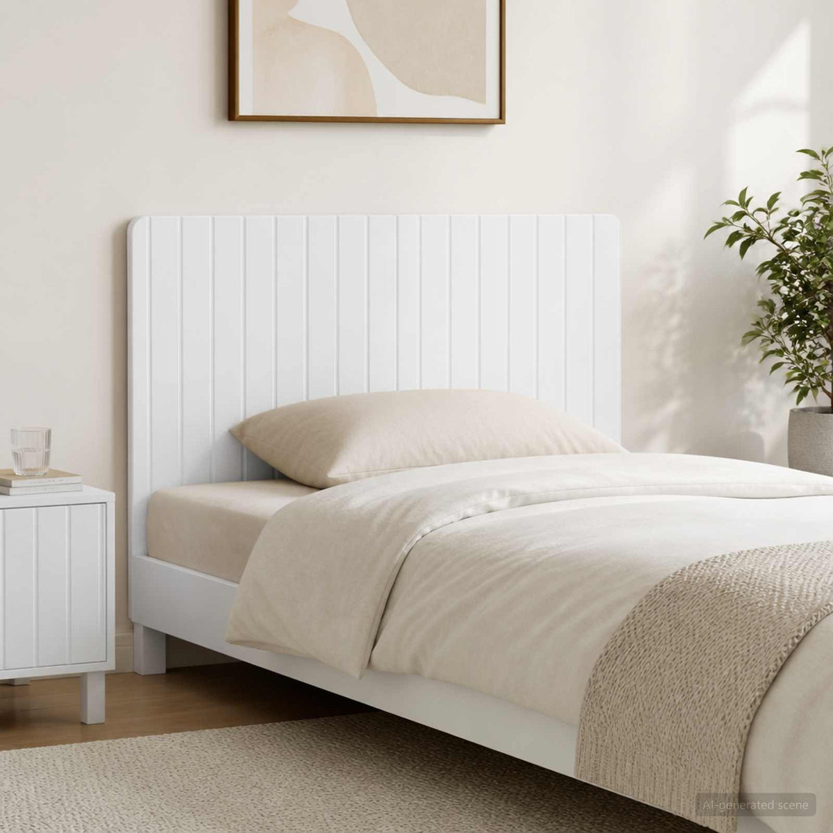 Wall-Mounted Headboard ZWOLLE Engineered Wood Width 120 cm High gloss white