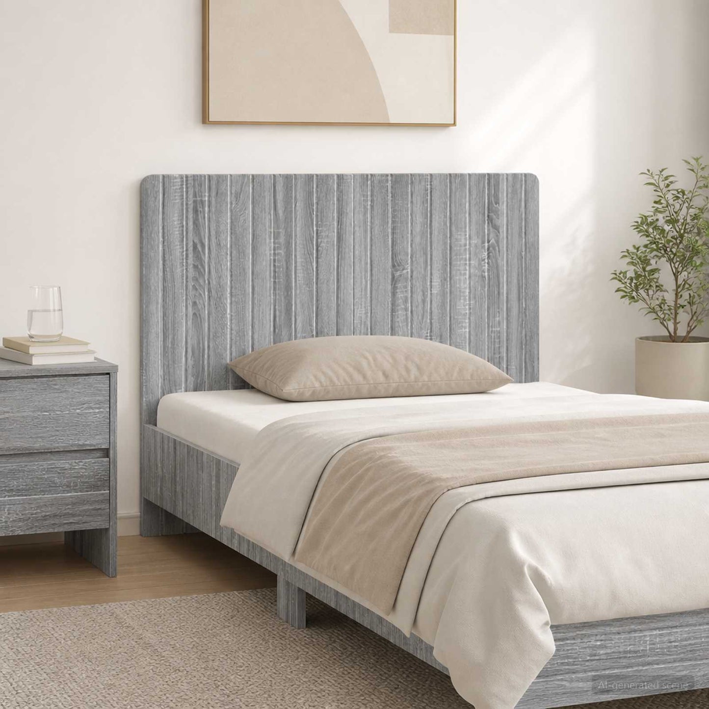 vidaXL Wall-Mounted Headboard ZWOLLE Grey Sonoma Engineered Wood 1
