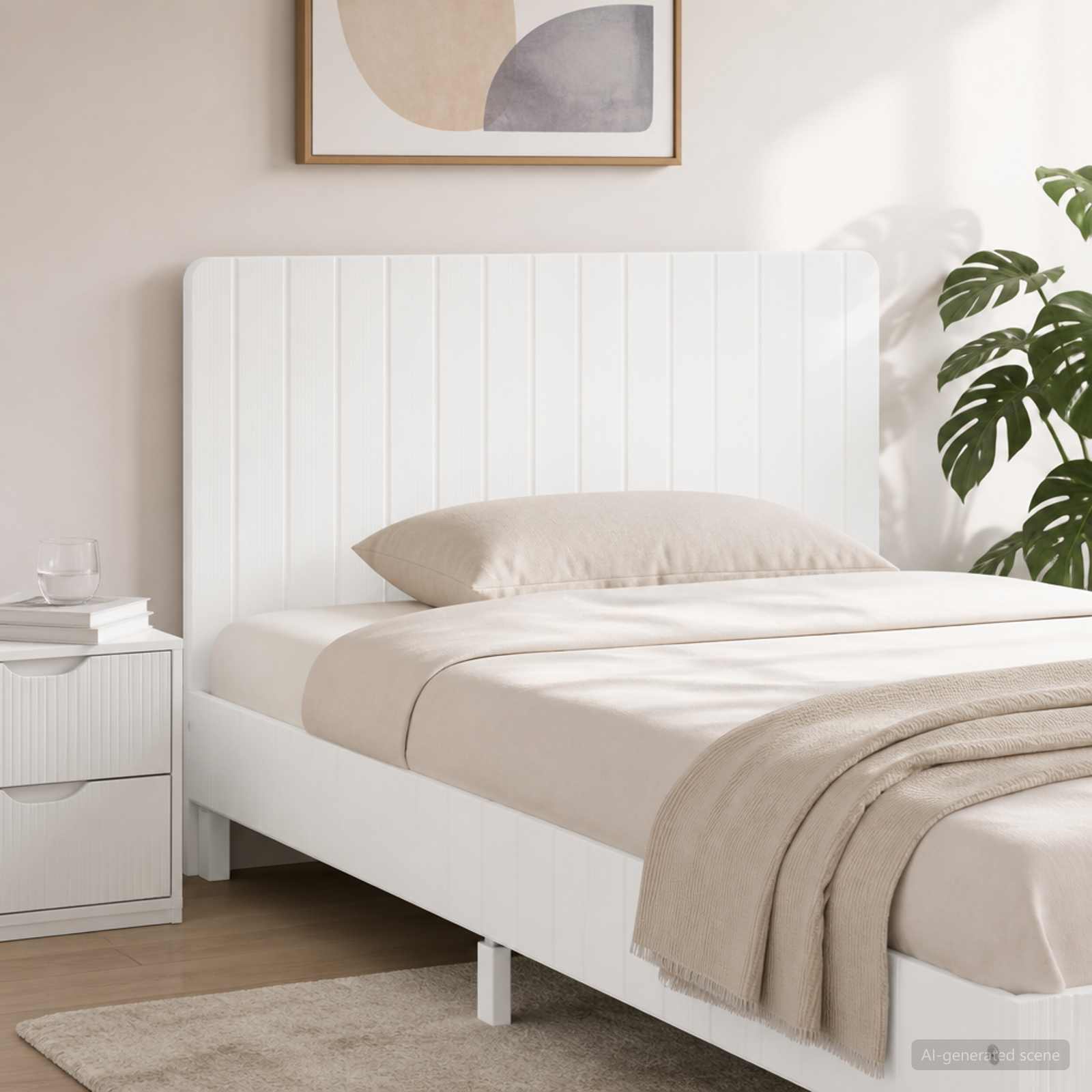 vidaXL Wall-Mounted Headboard ZWOLLE White Engineered Wood 1