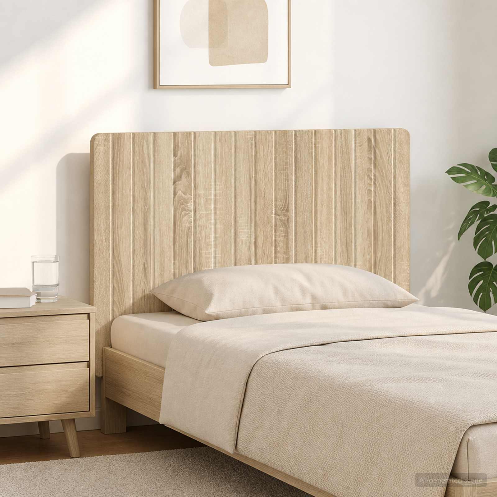 vidaXL Wall-Mounted Headboard ZWOLLE Sonoma Oak Engineered Wood 1
