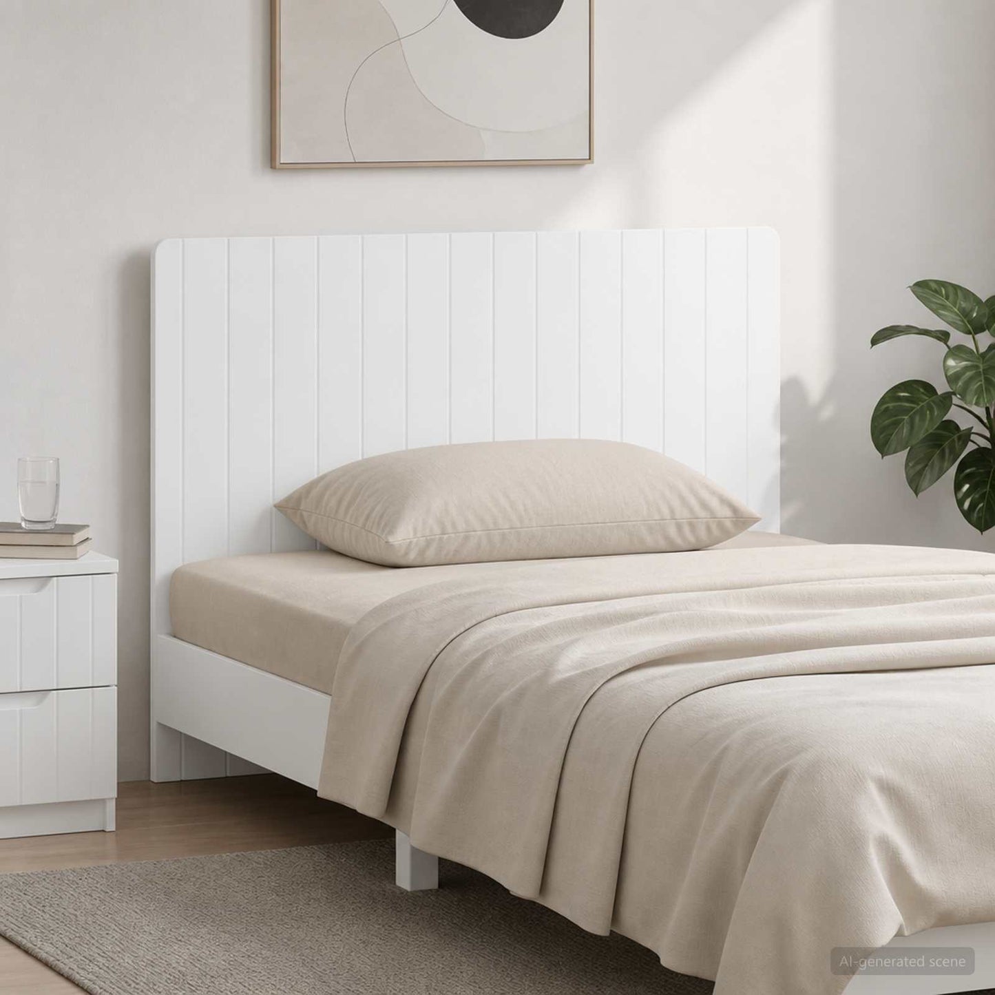 vidaXL Wall-Mounted Headboard ZWOLLE High Gloss White Engineered Wood 1