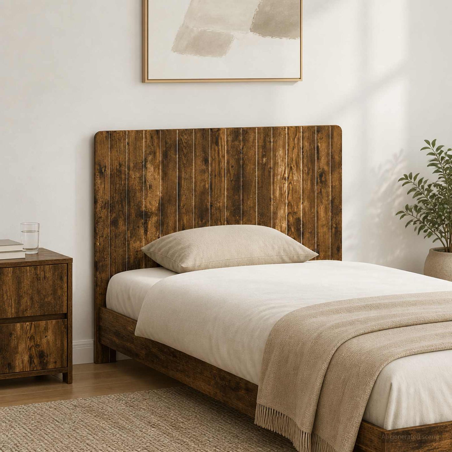vidaXL Wall-Mounted Headboard ZWOLLE Smoked Oak Engineered Wood 1