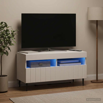 vidaXL LED TV Cabinet White Engineered Wood 1