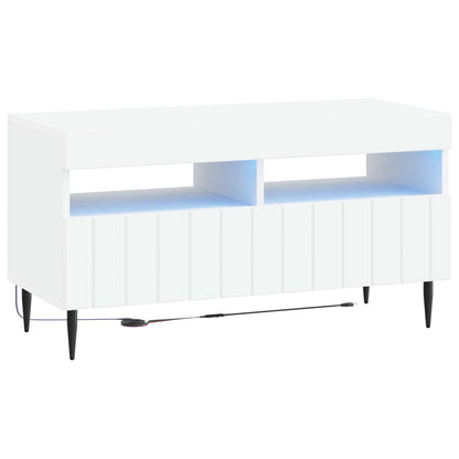 vidaXL LED TV Cabinet White Engineered Wood 2
