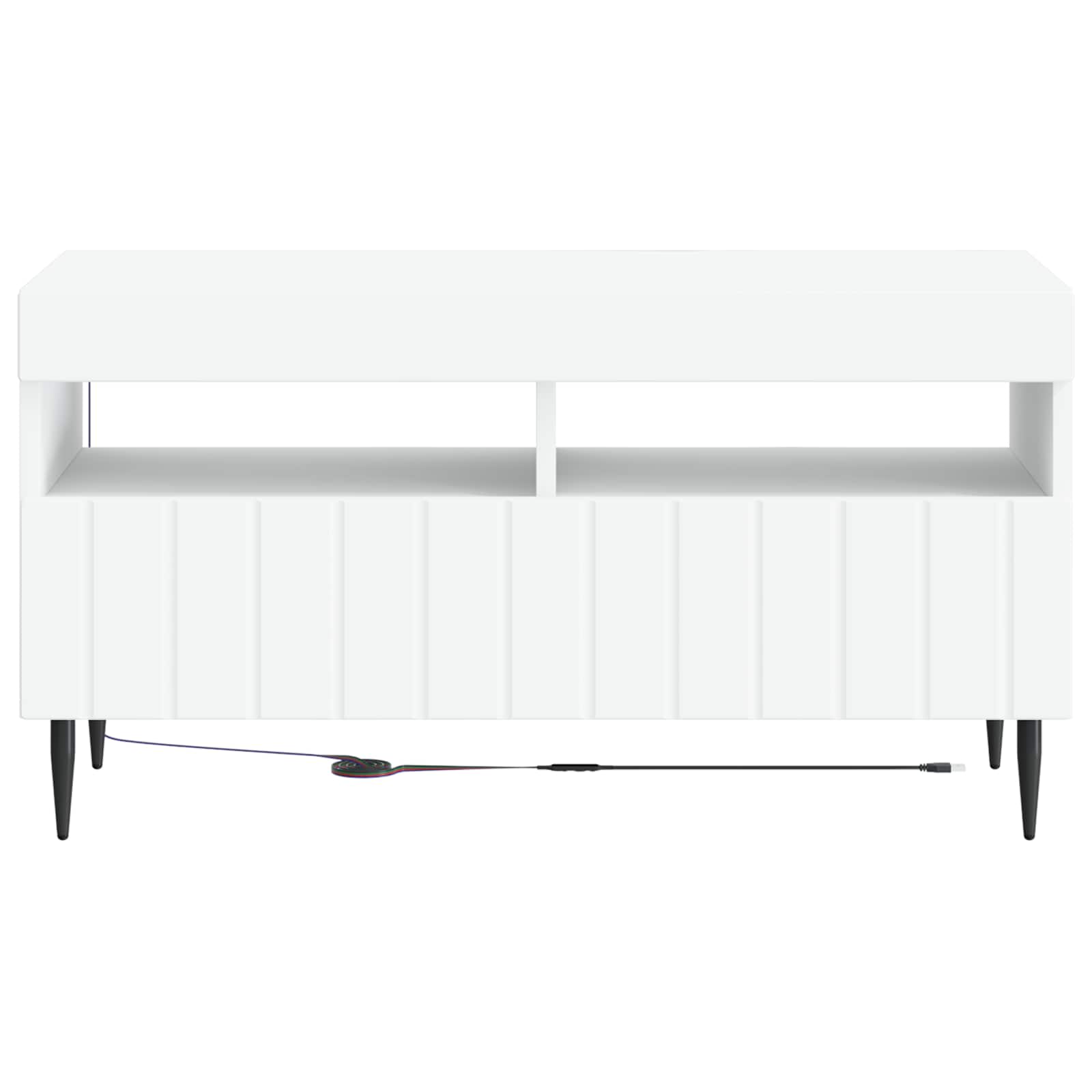 vidaXL LED TV Cabinet White Engineered Wood 6