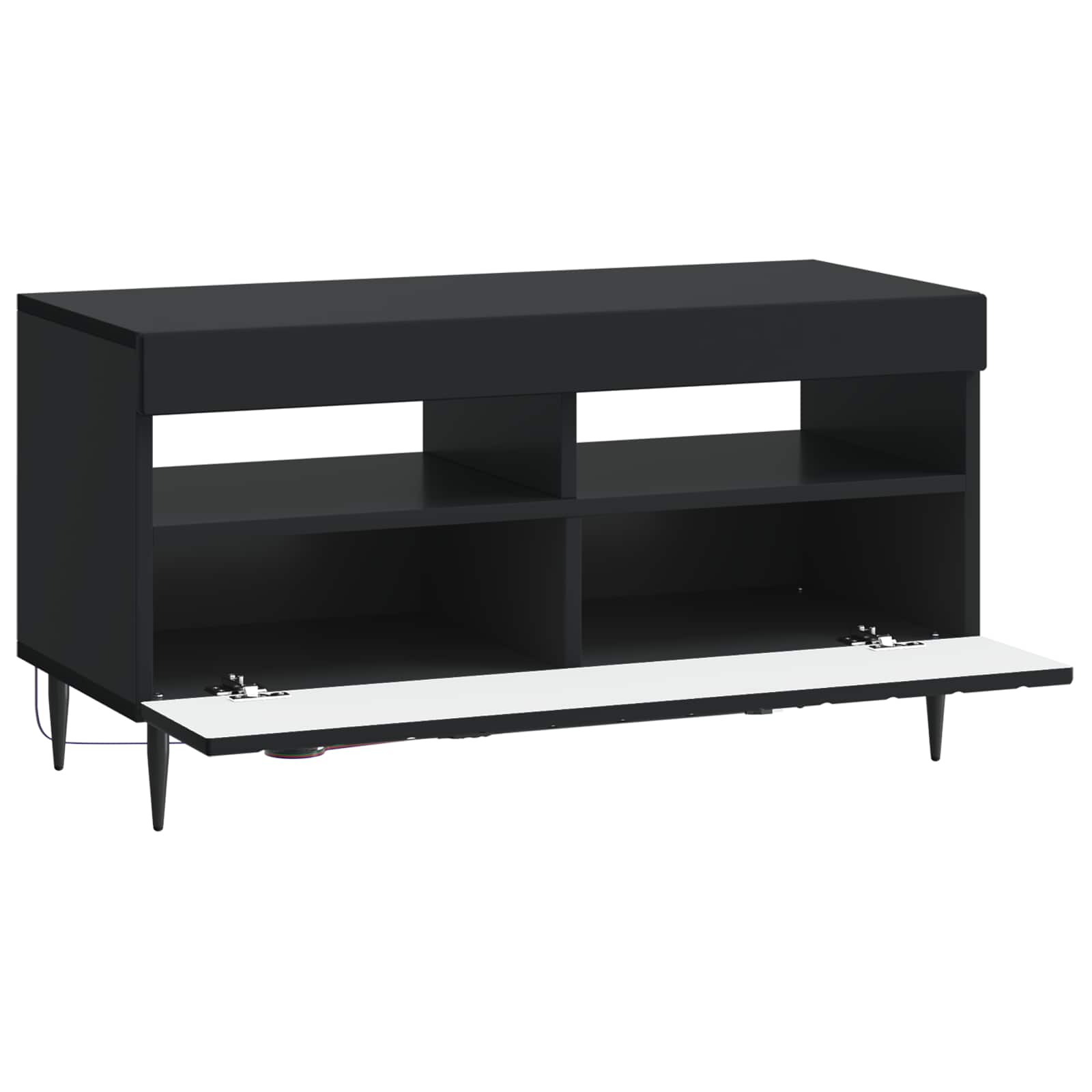 vidaXL LED TV Cabinet Black Engineered Wood 5