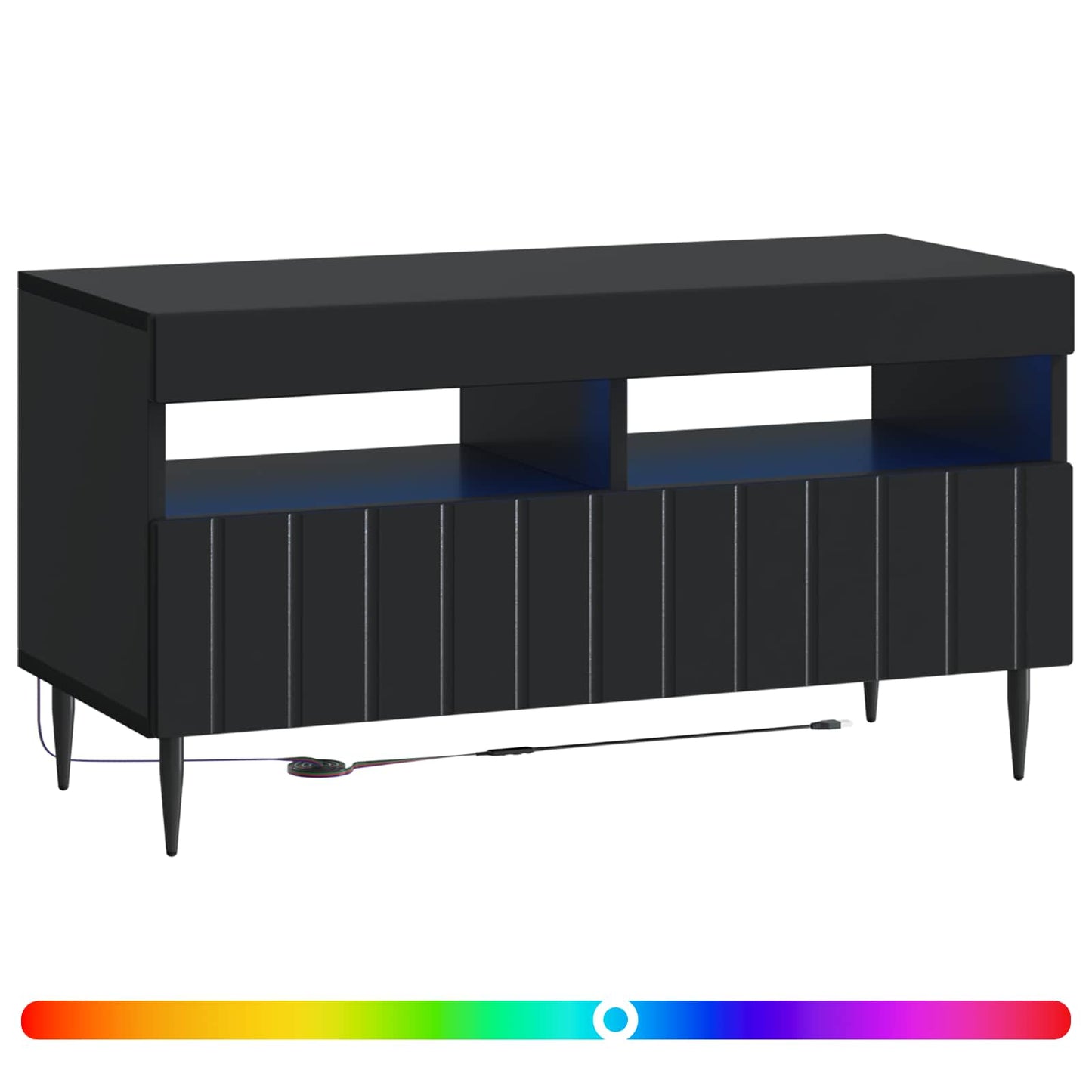 vidaXL LED TV Cabinet Black Engineered Wood 3