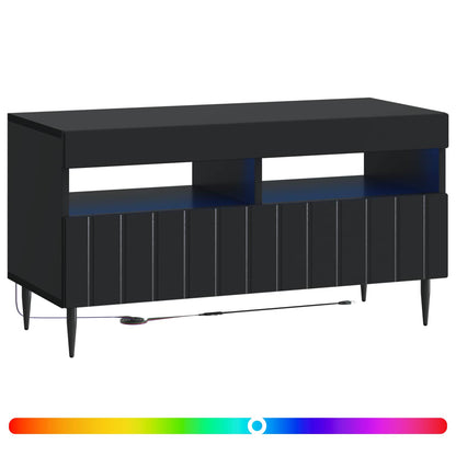 vidaXL LED TV Cabinet Black Engineered Wood 3