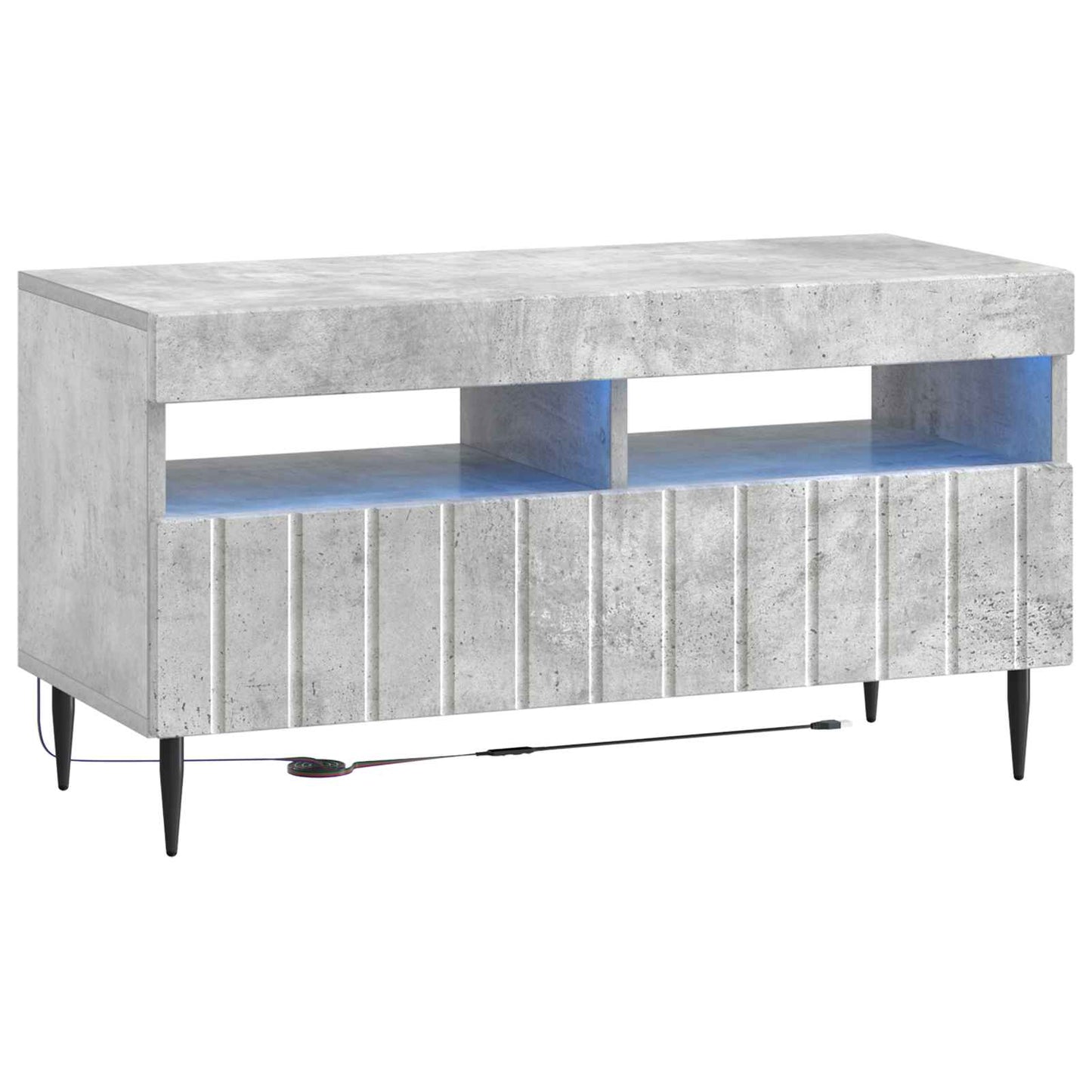 vidaXL LED TV Cabinet Concrete Grey Engineered Wood 2