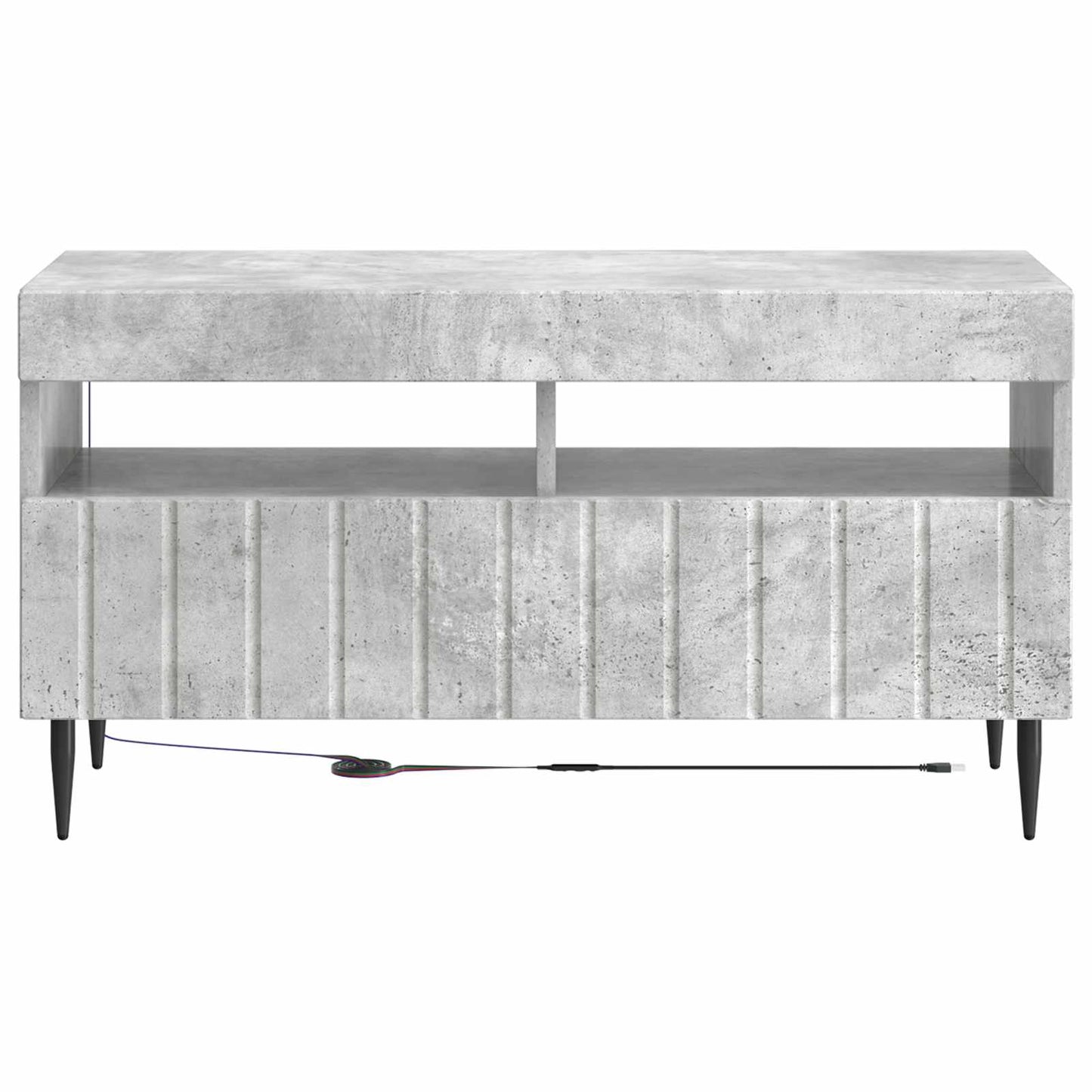 vidaXL LED TV Cabinet Concrete Grey Engineered Wood 6