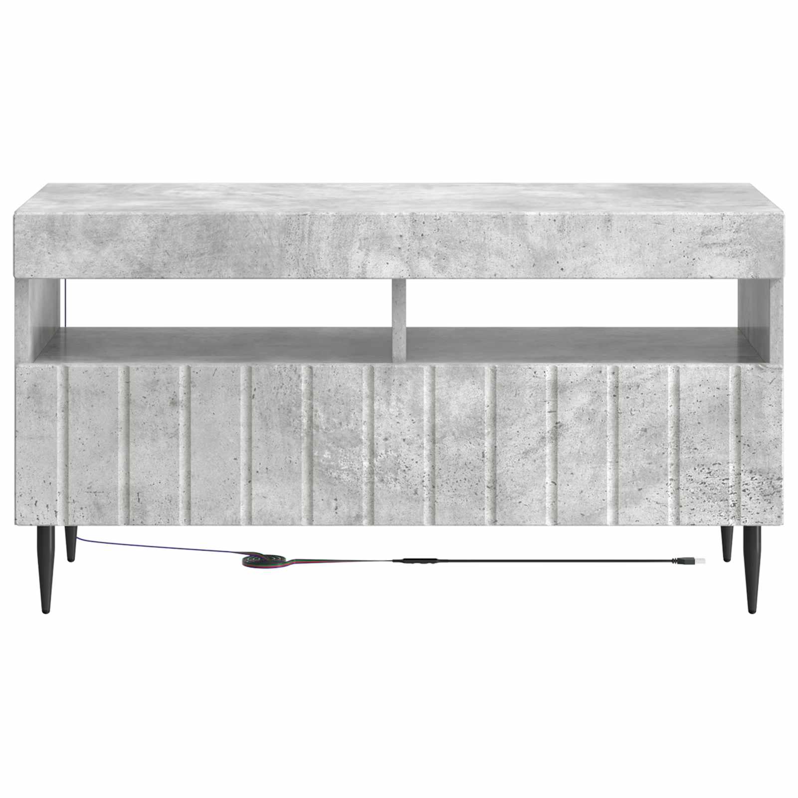 vidaXL LED TV Cabinet Concrete Grey Engineered Wood 6