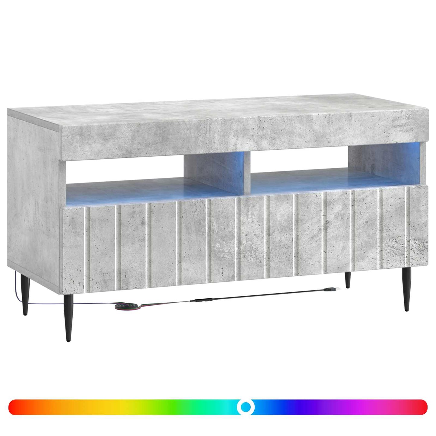 vidaXL LED TV Cabinet Concrete Grey Engineered Wood 3