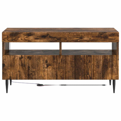 vidaXL LED TV Cabinet Smoked Oak Engineered Wood 6