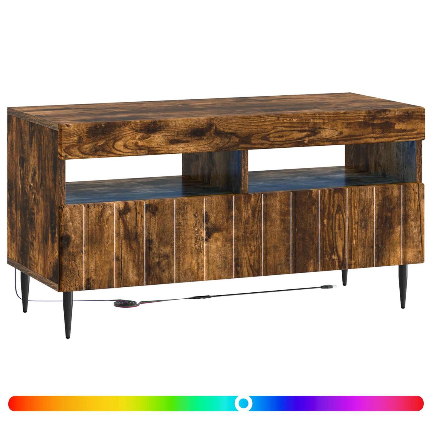 vidaXL LED TV Cabinet Smoked Oak Engineered Wood 3
