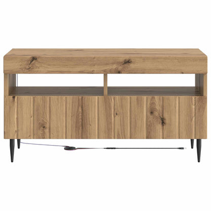 vidaXL LED TV Cabinet Artisan Oak Engineered Wood 6