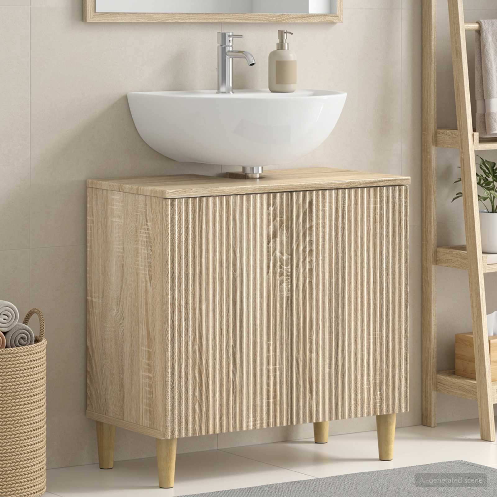 vidaXL Bathroom Sink Cabinet ARNHEM Sonoma Oak 59.5 x 31.5x 59 cm 1