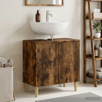 vidaXL Bathroom Sink Cabinet ARNHEM Smoked Oak 59.5 x 31.5x 59 cm 1