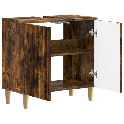 vidaXL Bathroom Sink Cabinet ARNHEM Smoked Oak 59.5 x 31.5x 59 cm 3