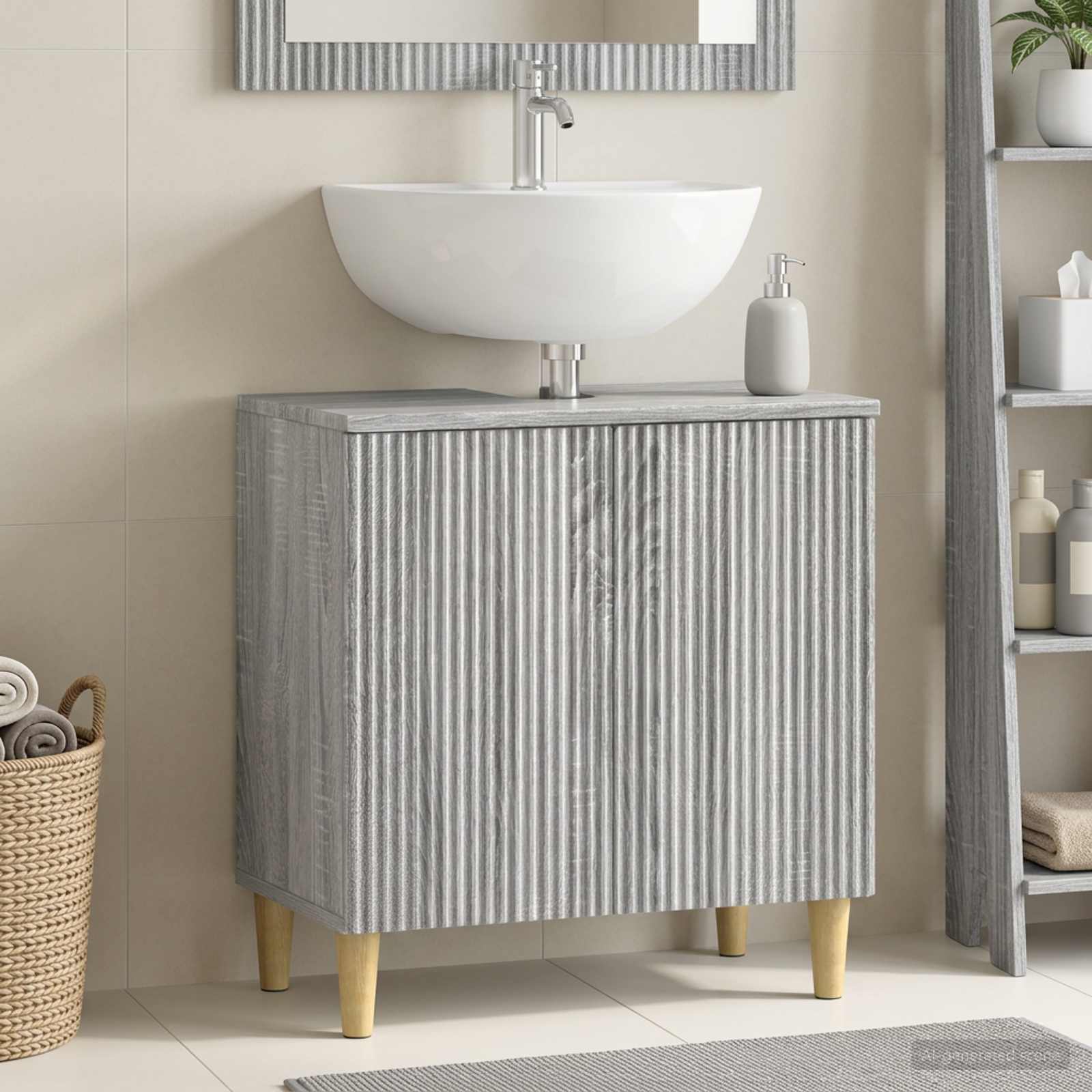 vidaXL Bathroom Sink Cabinet ARNHEM Grey Sonoma 59.5 x 31.5x 59 cm 1