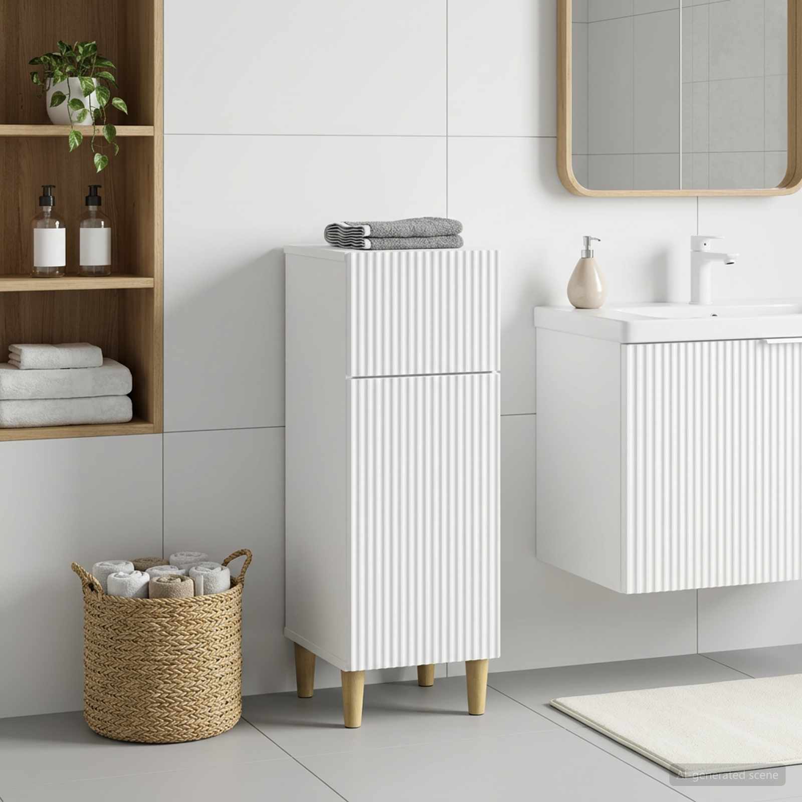 vidaXL Bathroom Storage Cainet ARNHEM White 30 x 31 x 80 cm 1