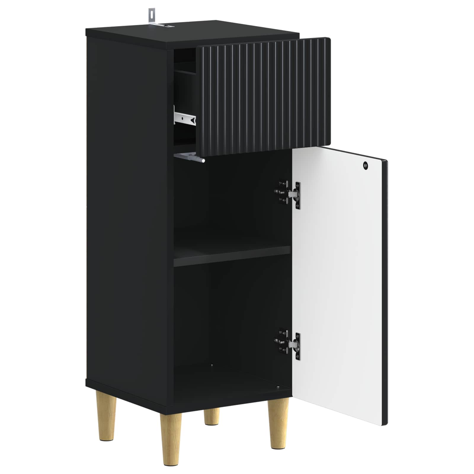 vidaXL Bathroom Storage Cainet ARNHEM Black 30 x 31 x 80 cm 3