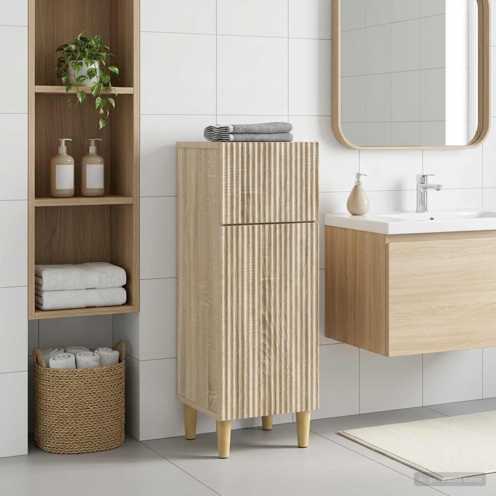 vidaXL Bathroom Storage Cainet ARNHEM Sonoma Oak 30 x 31 x 80 cm 1
