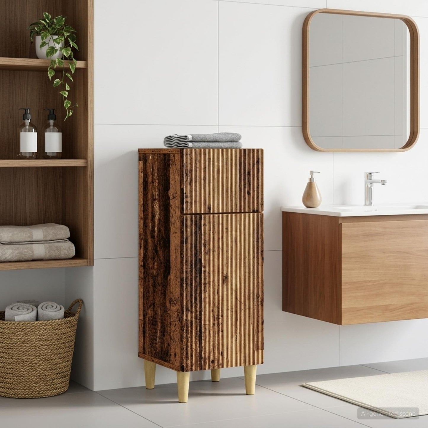 vidaXL Bathroom Storage Cainet ARNHEM Old Wood 30 x 31 x 80 cm 1