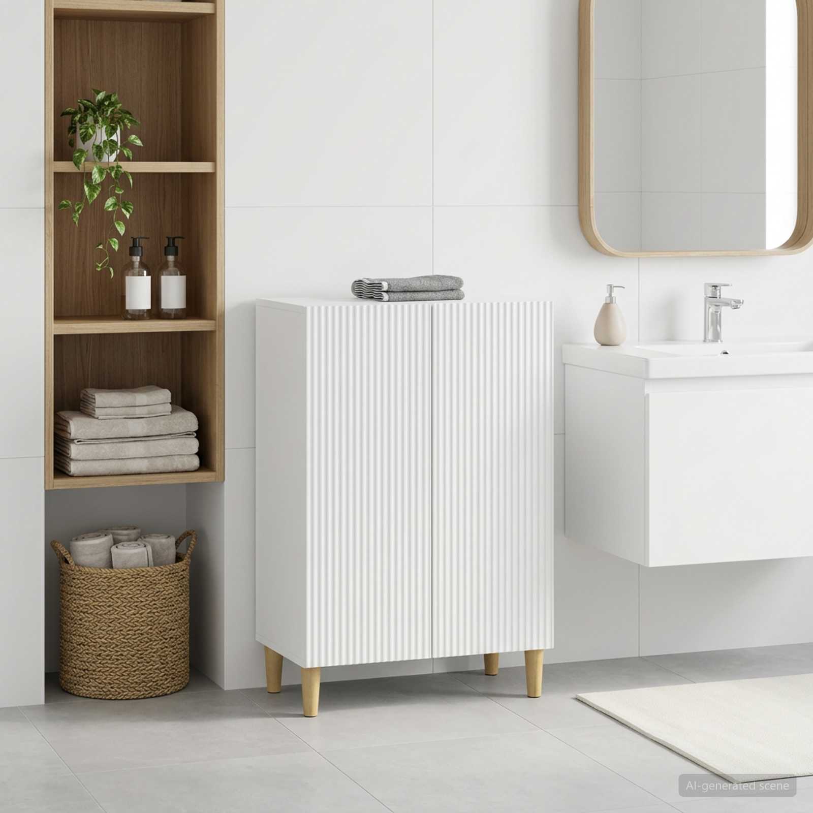 vidaXL Bathroom Storage Cainet ARNHEM White 59.5 x 31 x 80 cm 1