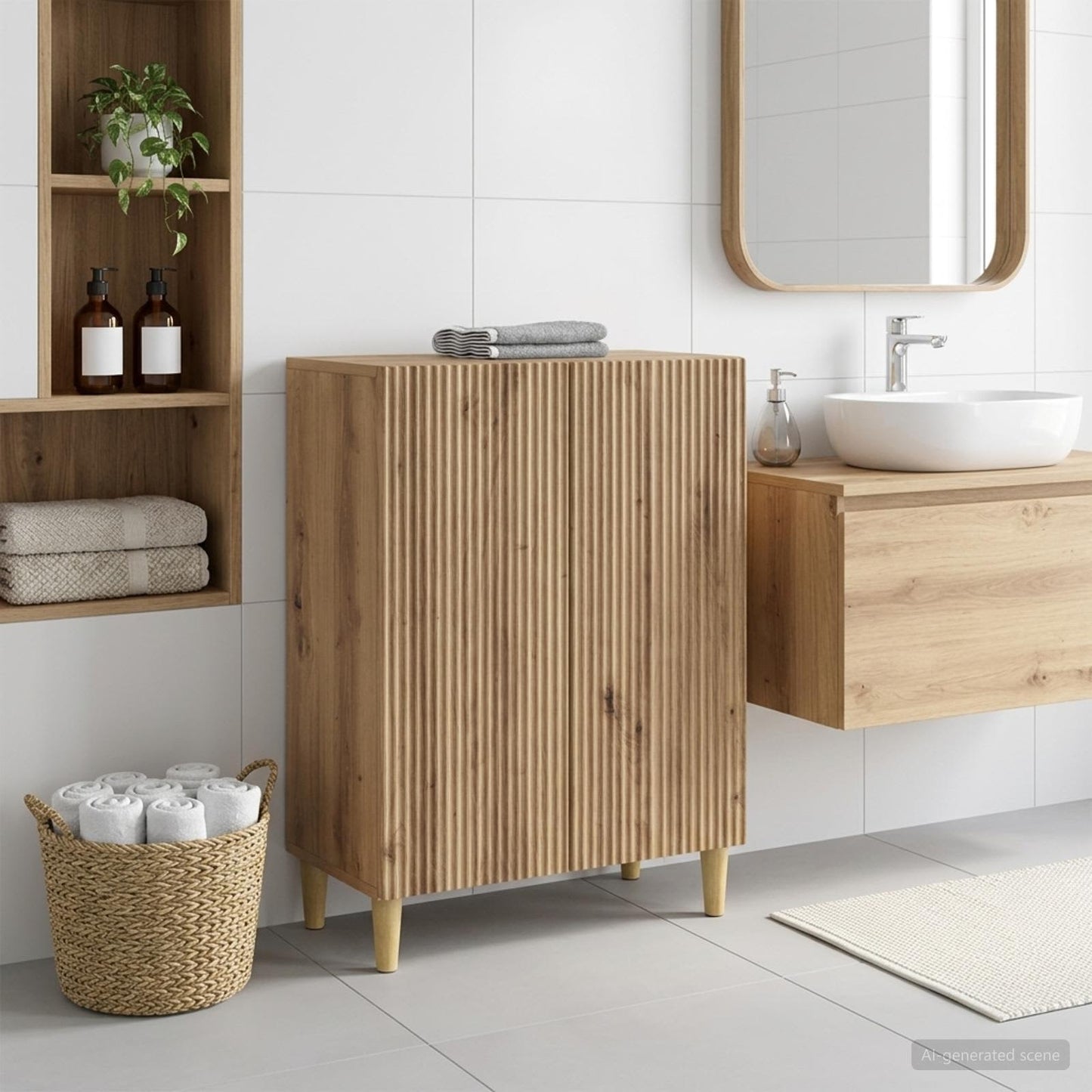 vidaXL Bathroom Storage Cainet ARNHEM Artisan Oak 59.5 x 31 x 80 cm 1