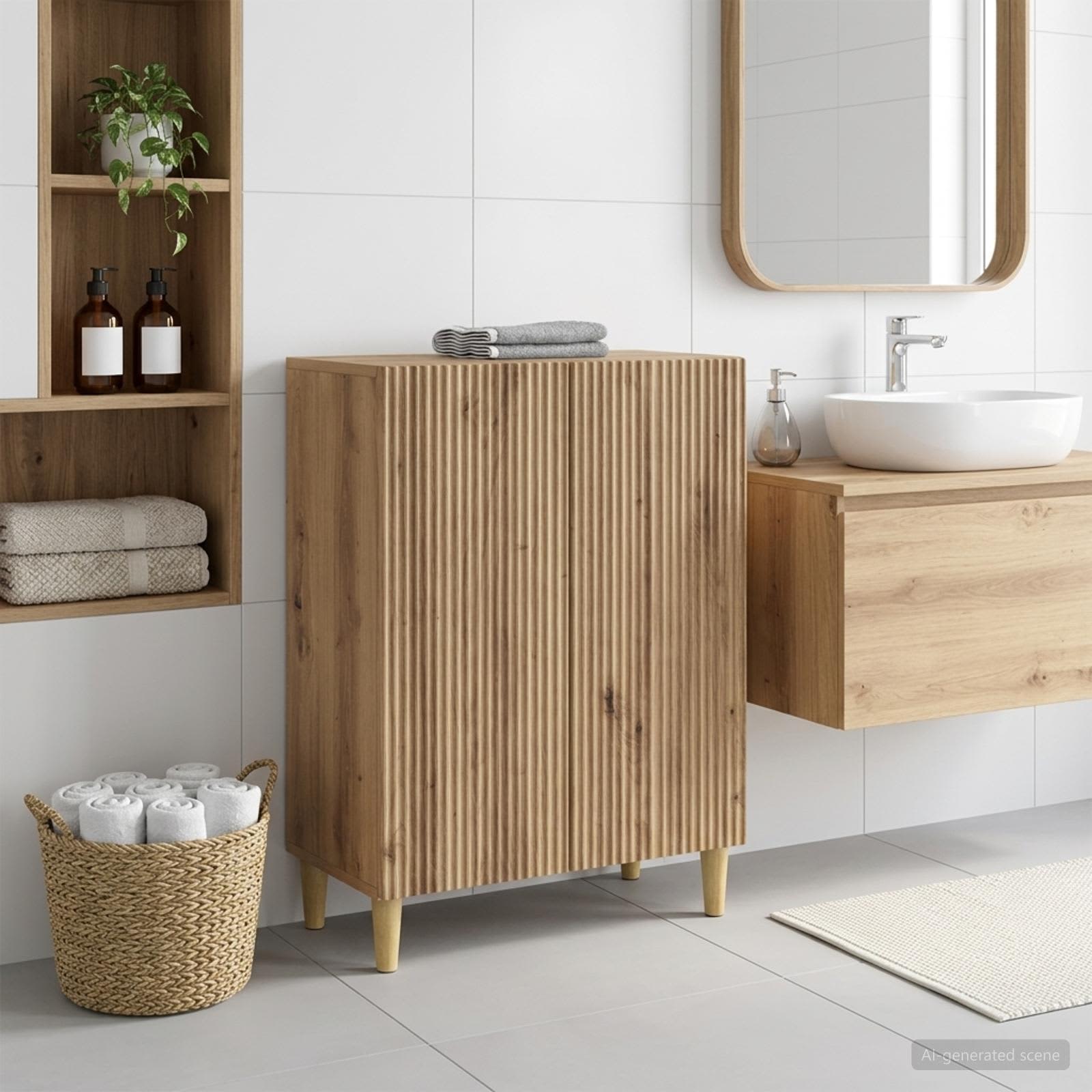 vidaXL Bathroom Storage Cainet ARNHEM Artisan Oak 59.5 x 31 x 80 cm 1
