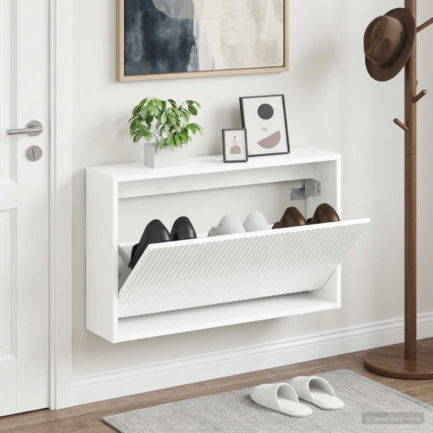 vidaXL Wall-Mounted Shoe Cabinet ARNHEM 71 x 17 x 43 cm 1