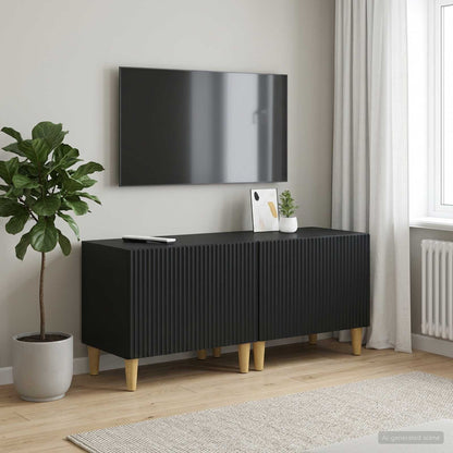 vidaXL TV Cabinet Black Engineered Wood 1