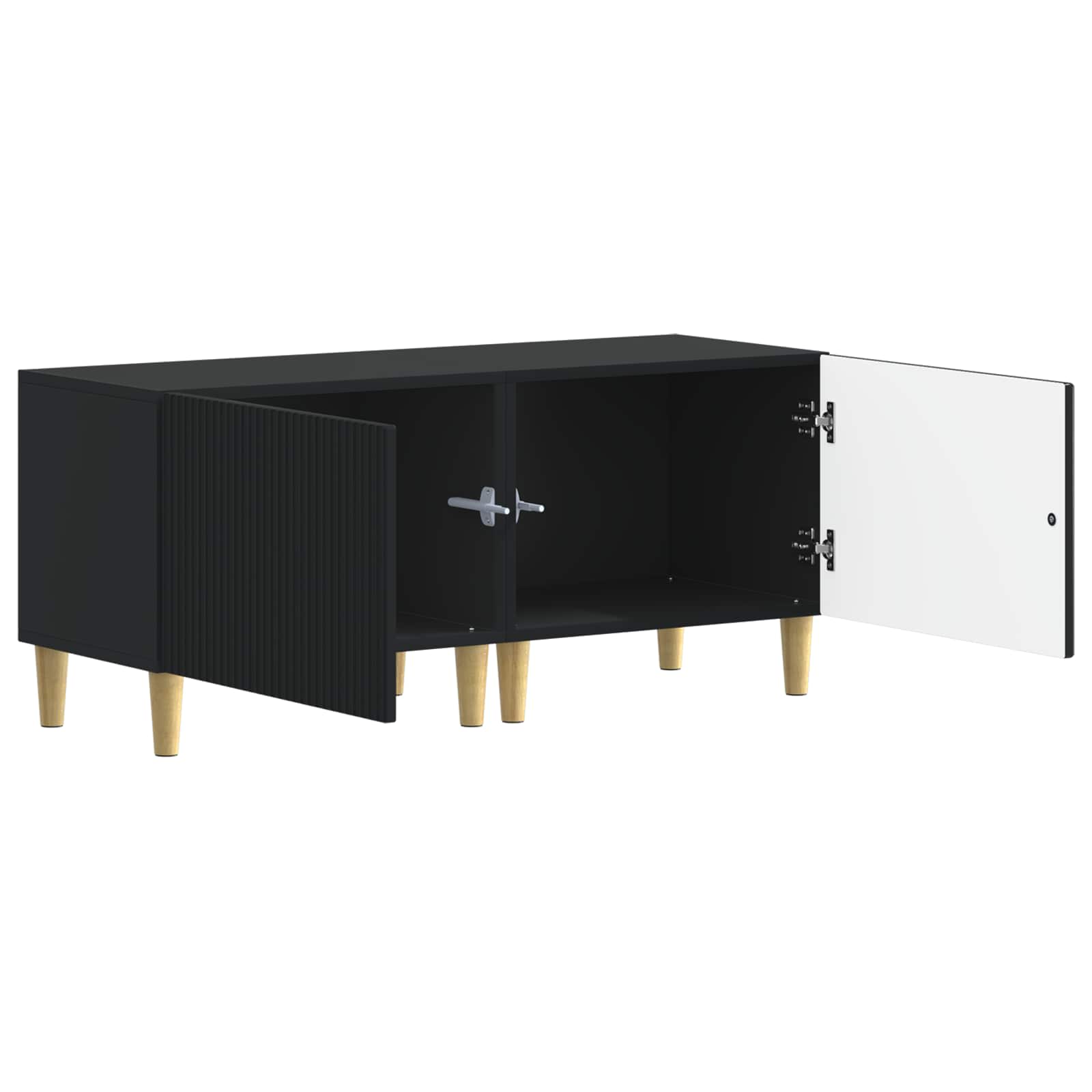 vidaXL TV Cabinet Black Engineered Wood 3
