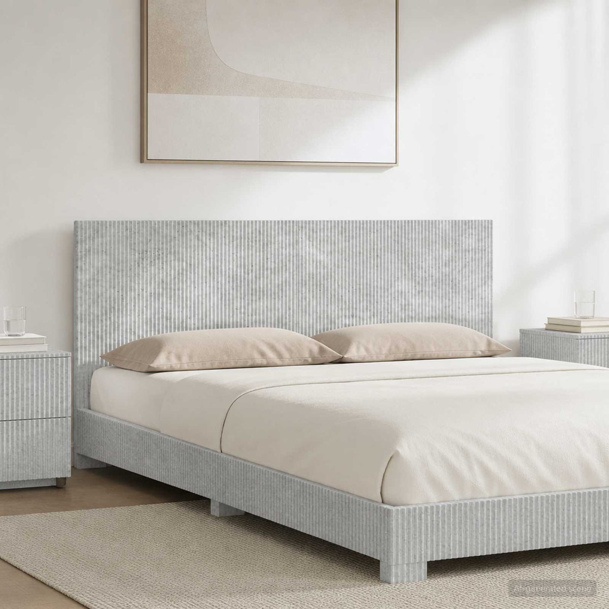 Wall-Mounted Headboard ARNHEM Engineered Wood Width 180 cm Concrete grey