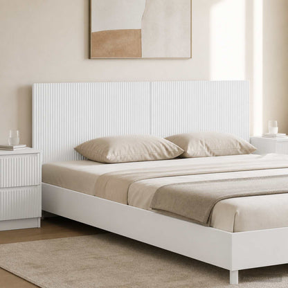 Wall-Mounted Headboard ARNHEM Engineered Wood Width 180 cm High gloss white