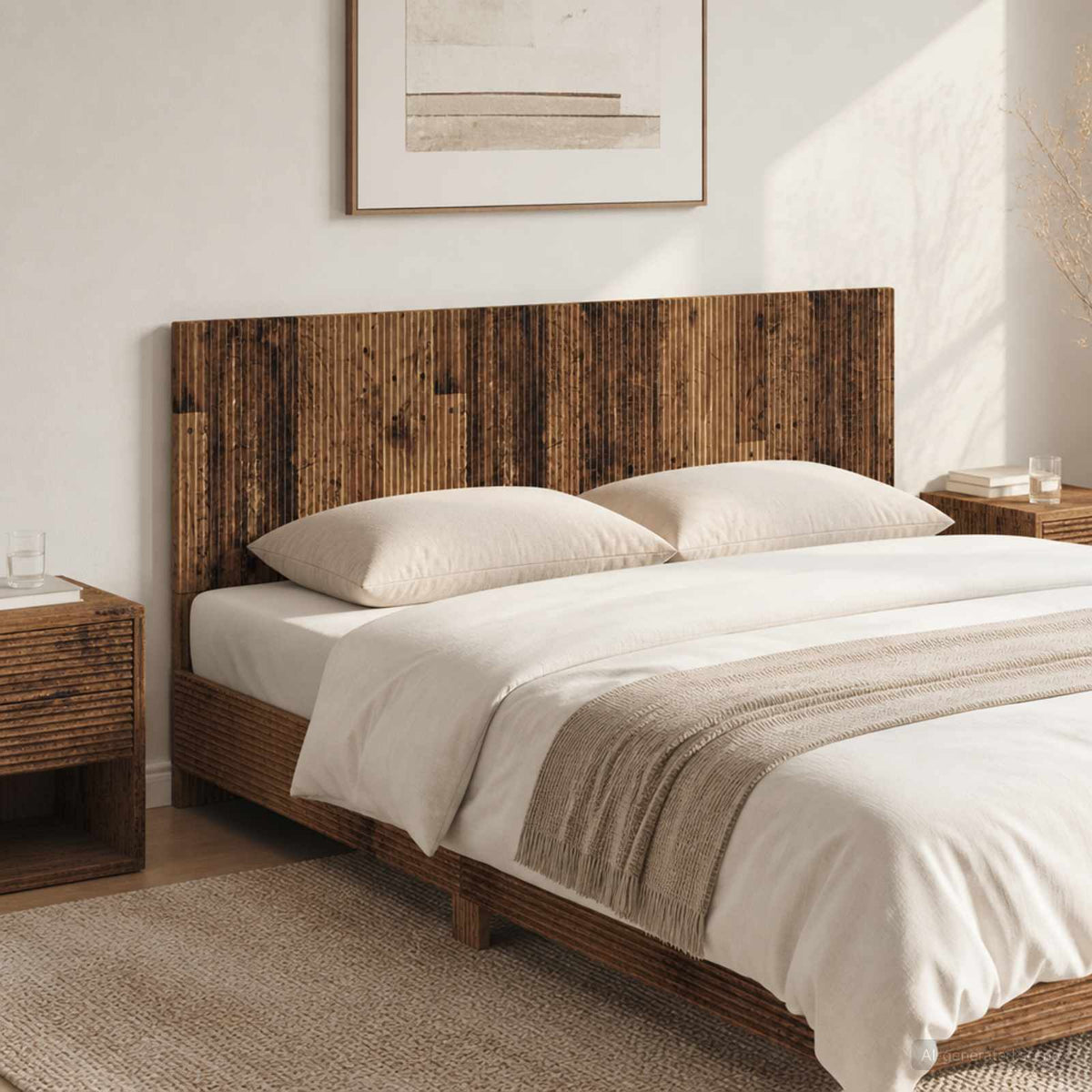Wall-Mounted Headboard ARNHEM Engineered Wood Width 180 cm Old wood