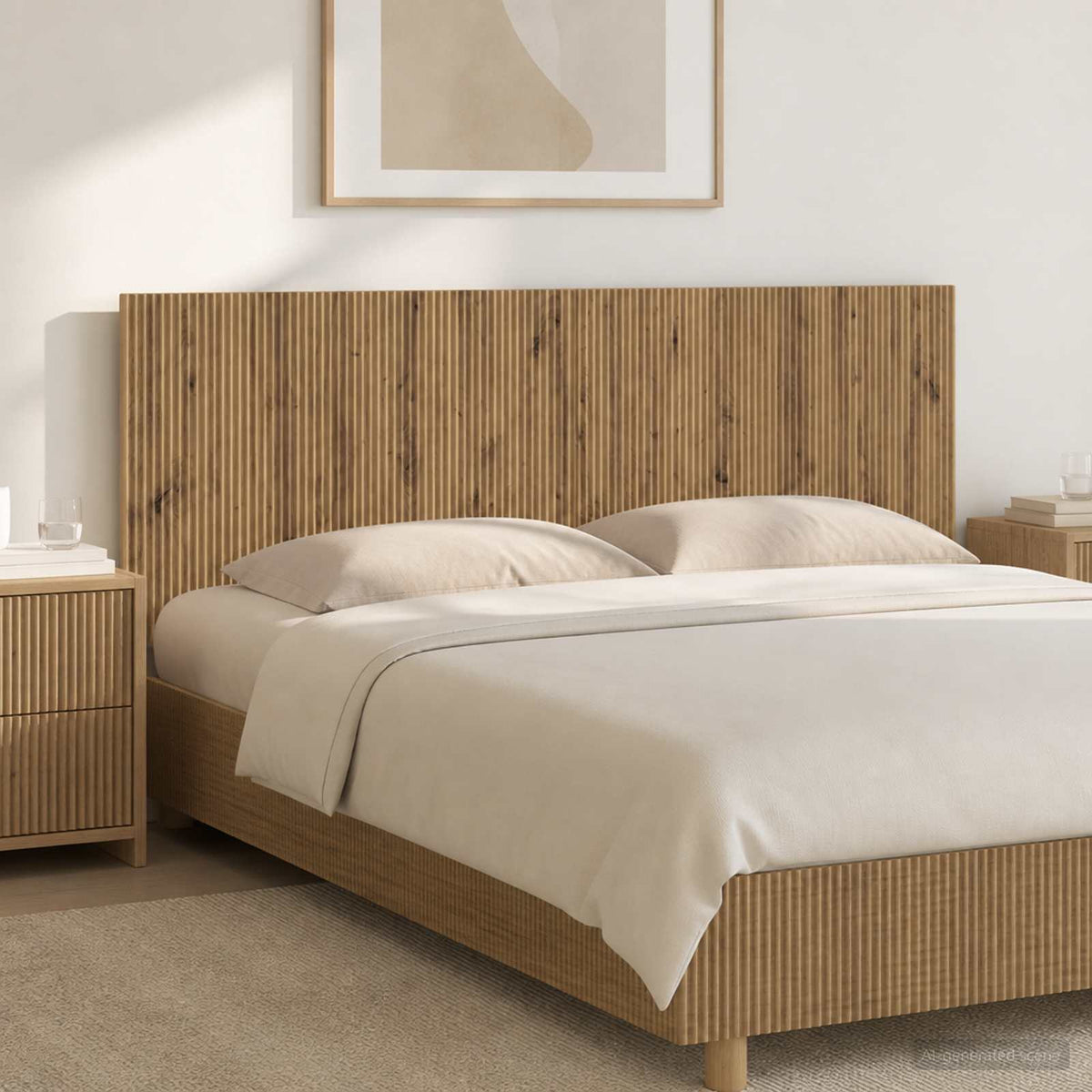 Wall-Mounted Headboard ARNHEM Engineered Wood Width 180 cm Artisan oak