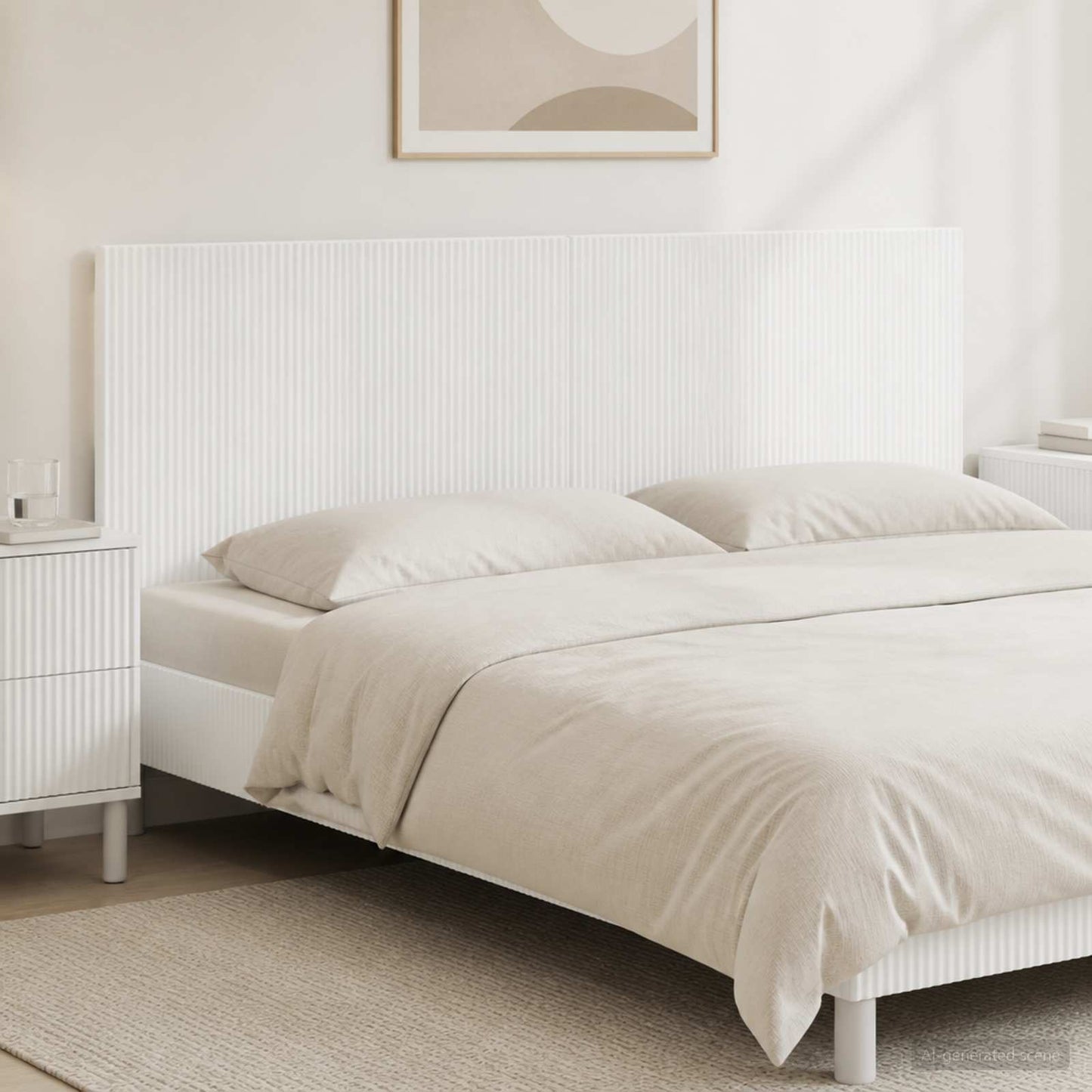 vidaXL Wall-Mounted Headboard ARNHEM White Engineered Wood 1