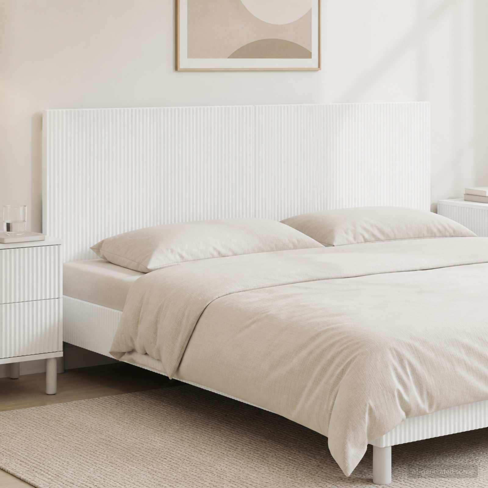 vidaXL Wall-Mounted Headboard ARNHEM White Engineered Wood 1