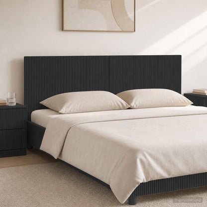 vidaXL Wall-Mounted Headboard ARNHEM Black Engineered Wood 1