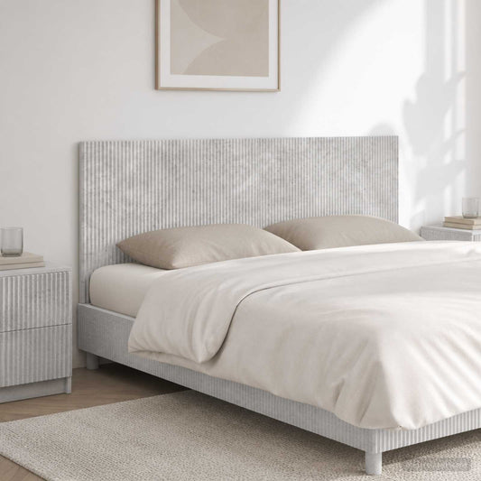 vidaXL Wall-Mounted Headboard ARNHEM Concrete Grey Engineered Wood in a bedroom setting