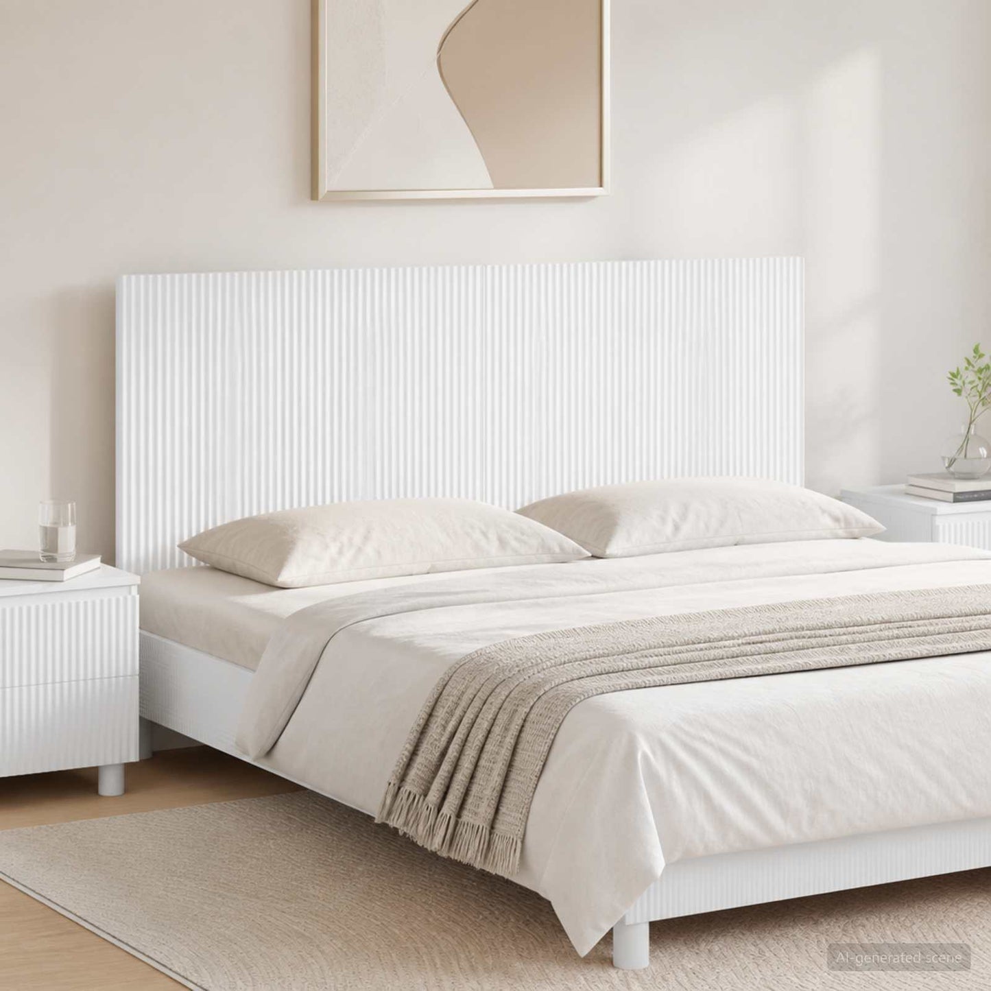 vidaXL Wall-Mounted Headboard ARNHEM White Engineered Wood 1