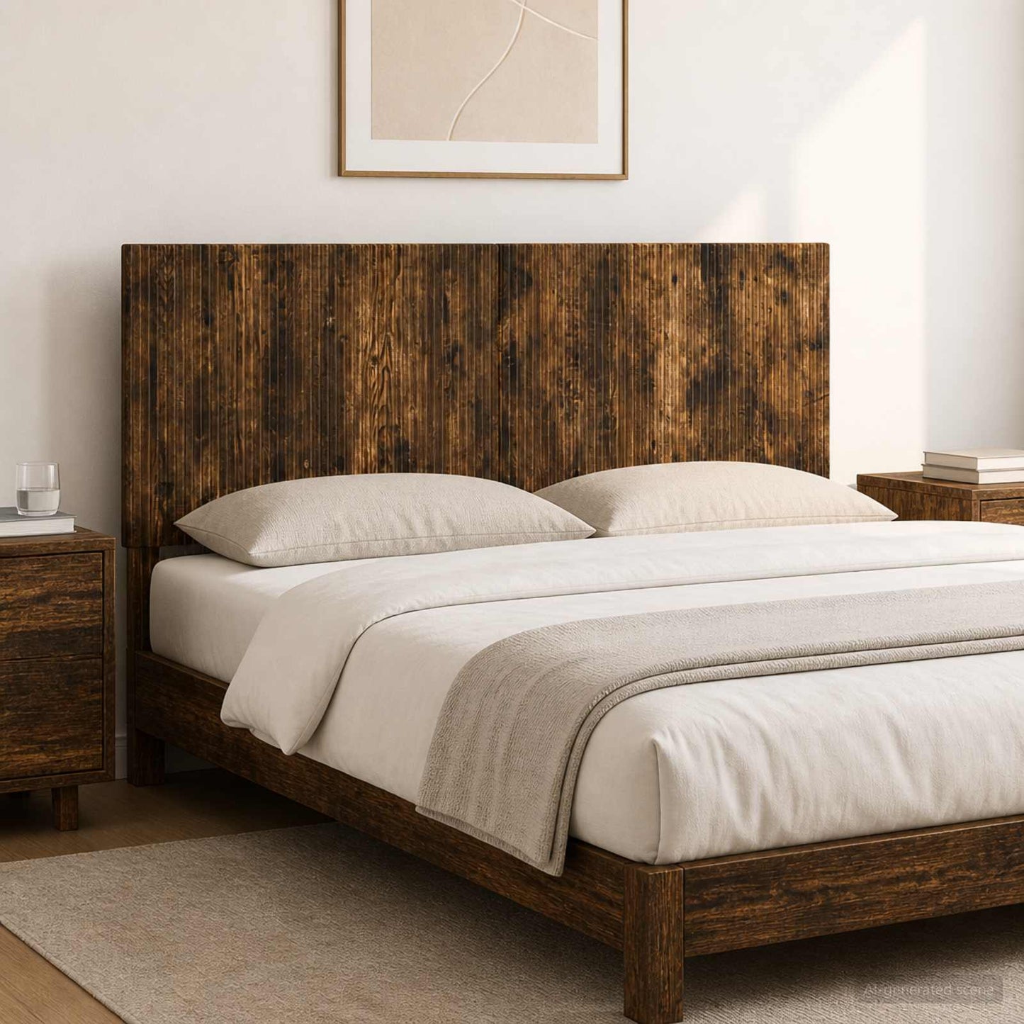 vidaXL Wall-Mounted Headboard ARNHEM Smoked Oak Engineered Wood 1