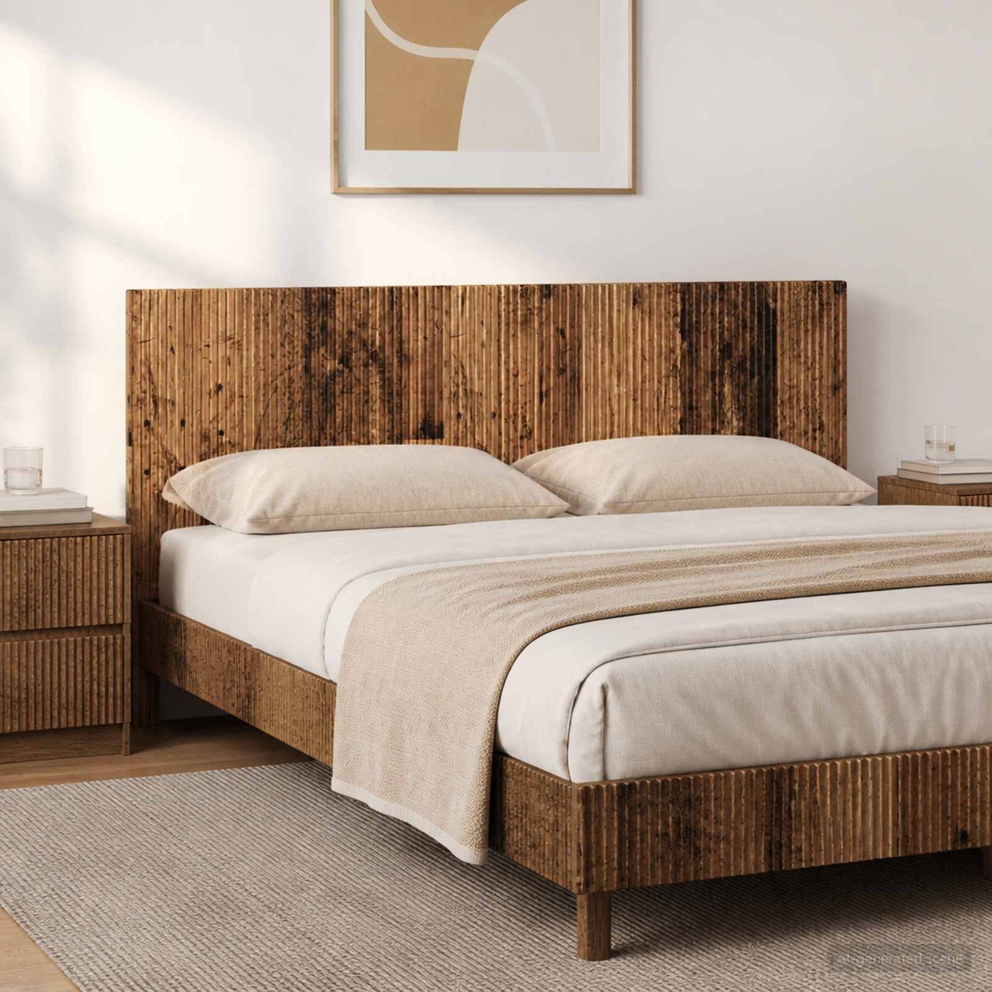 vidaXL Wall-Mounted Headboard ARNHEM Old Wood Engineered Wood 1