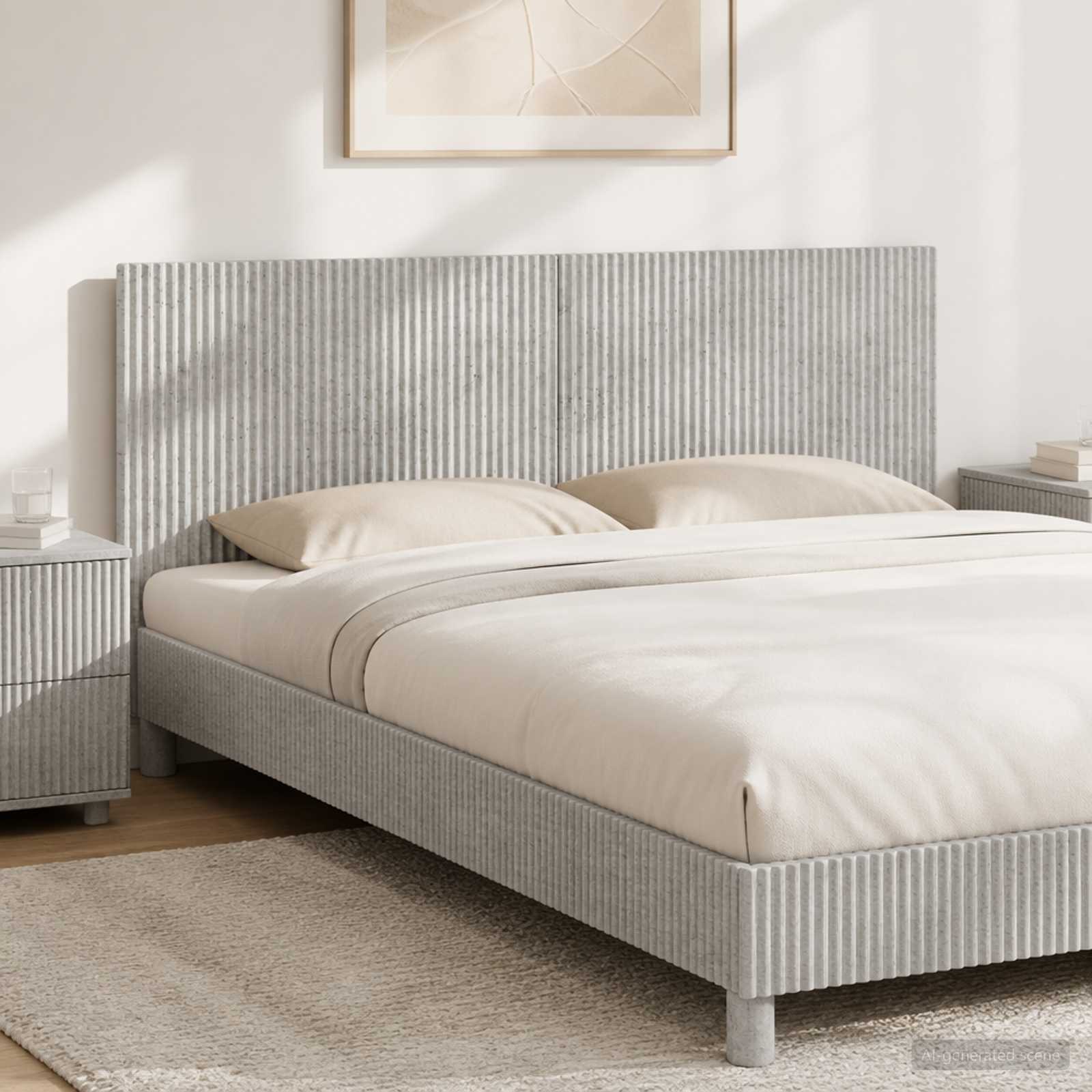 vidaXL Wall-Mounted Headboard ARNHEM Concrete Grey Engineered Wood 1