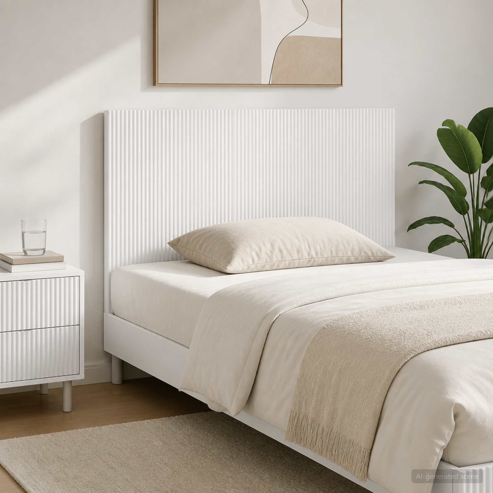 vidaXL Wall-Mounted Headboard ARNHEM White Engineered Wood 1