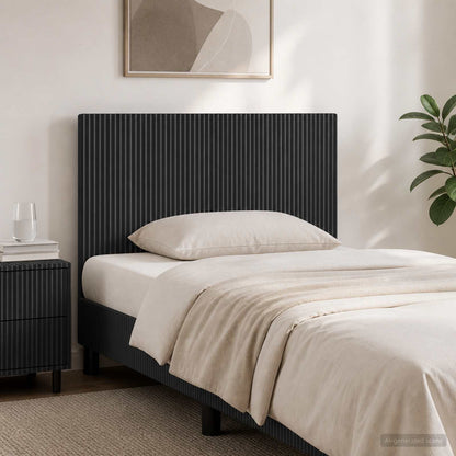 vidaXL Wall-Mounted Headboard ARNHEM Black Engineered Wood 1