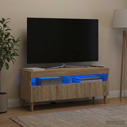 vidaXL LED TV Cabinet ARNHEM 100 x 35 x 43 cm Sonoma Oak 4