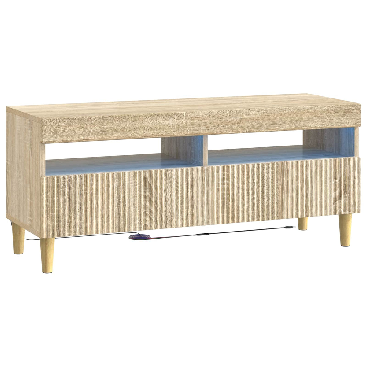 vidaXL LED TV Cabinet ARNHEM 100 x 35 x 43 cm Sonoma Oak 2